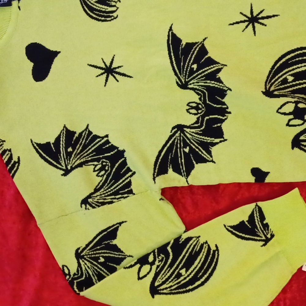 Neon Yellow Bat Sweater - Picture 9 of 13